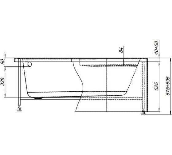 Приобрести aquanet каркас для акриловой ванны, сварной mia 140x80 см l/r