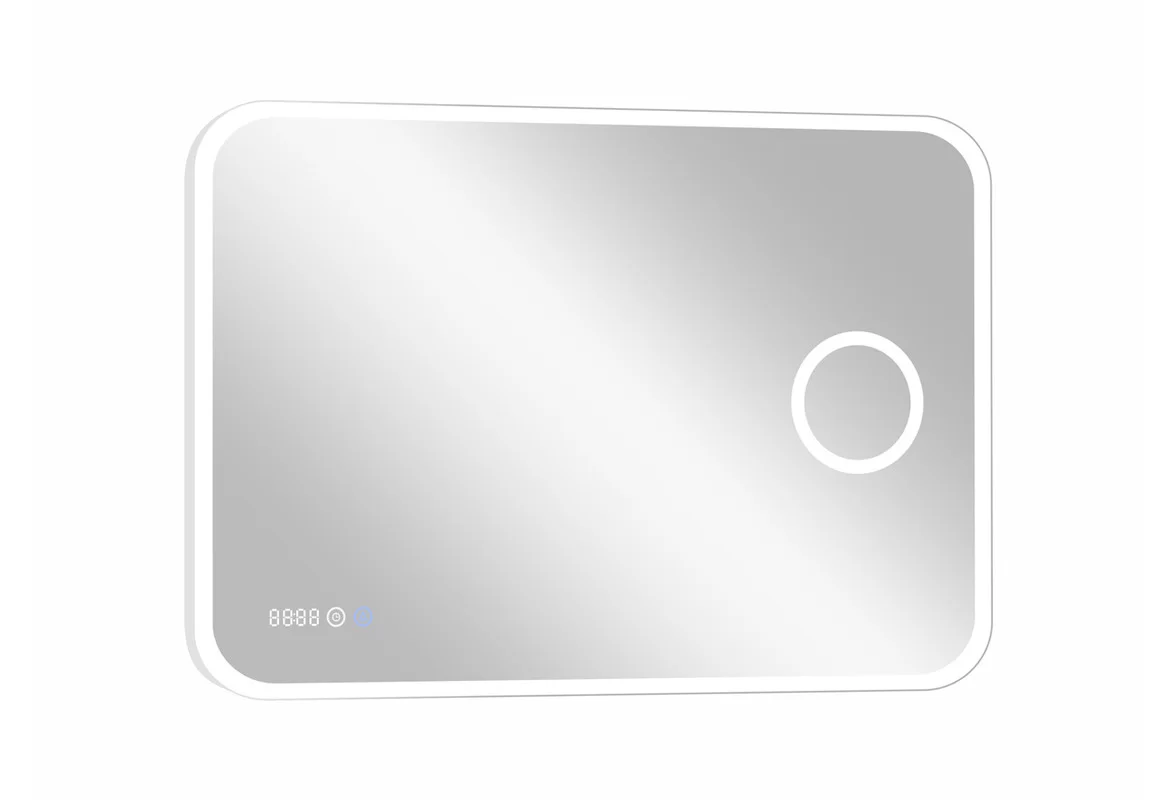 Приобрести continent зеркало bliss 100х70 см с подсветкой, часами, датчиком температуры, увеличительной линзой, белое