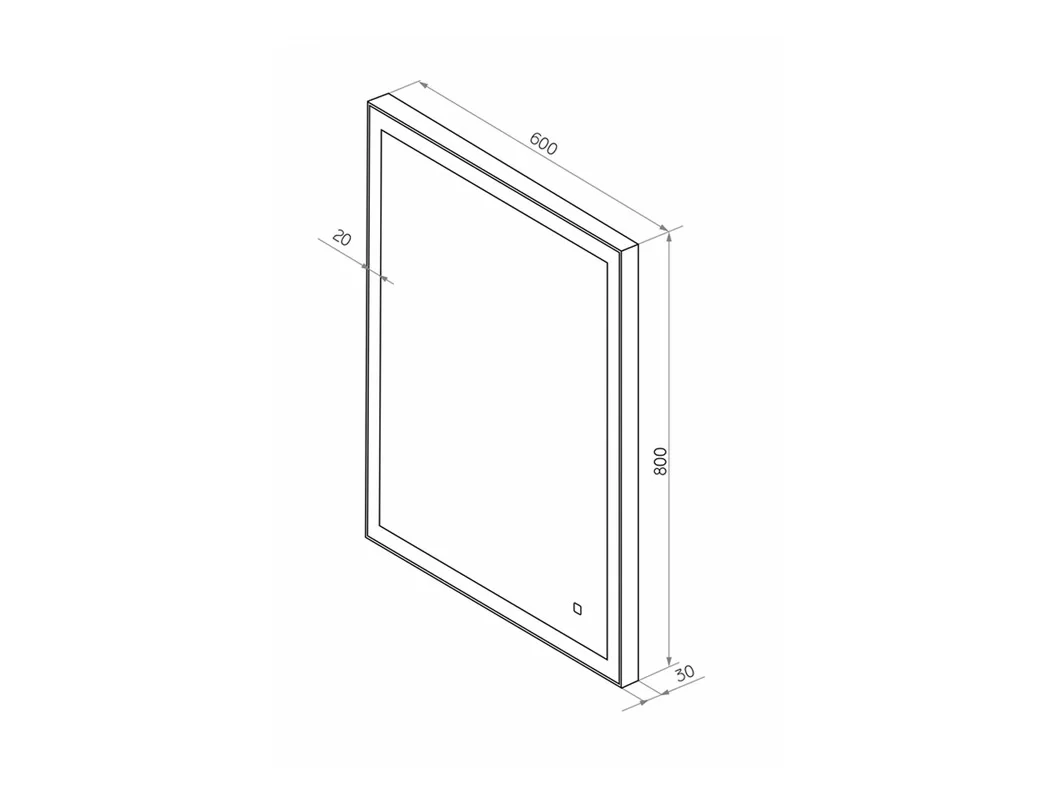 Приобрести continent зеркало с подсветкой solid black 60х80 см, черное