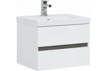 Aquanet Тумба с раковиной Беркли 50 см, белая/дуб рошелье