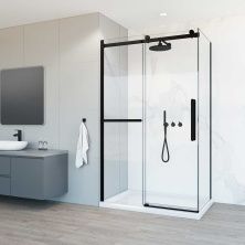 Vincea Душевое ограждение Como Soft 120х100 см, прозрачное, черное VSR-1CS1012CLB