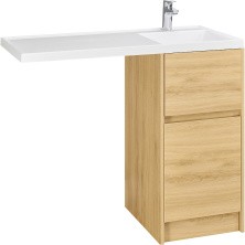 Тумба напольная с раковиной-столешницей Акватон Лондри 105 R/L, дуб сантана