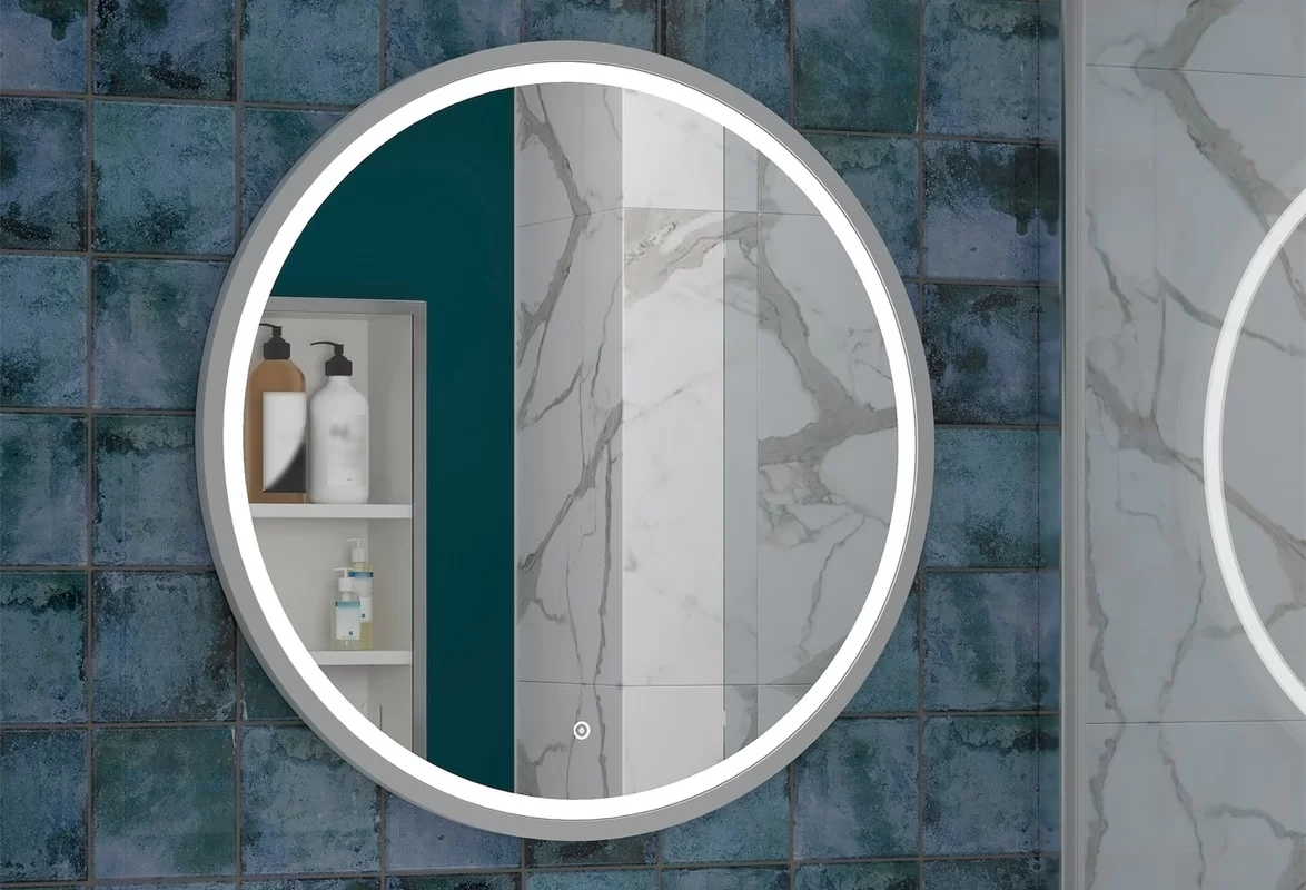 Приобрести continent зеркало с подсветкой style white 80х80 см, белый