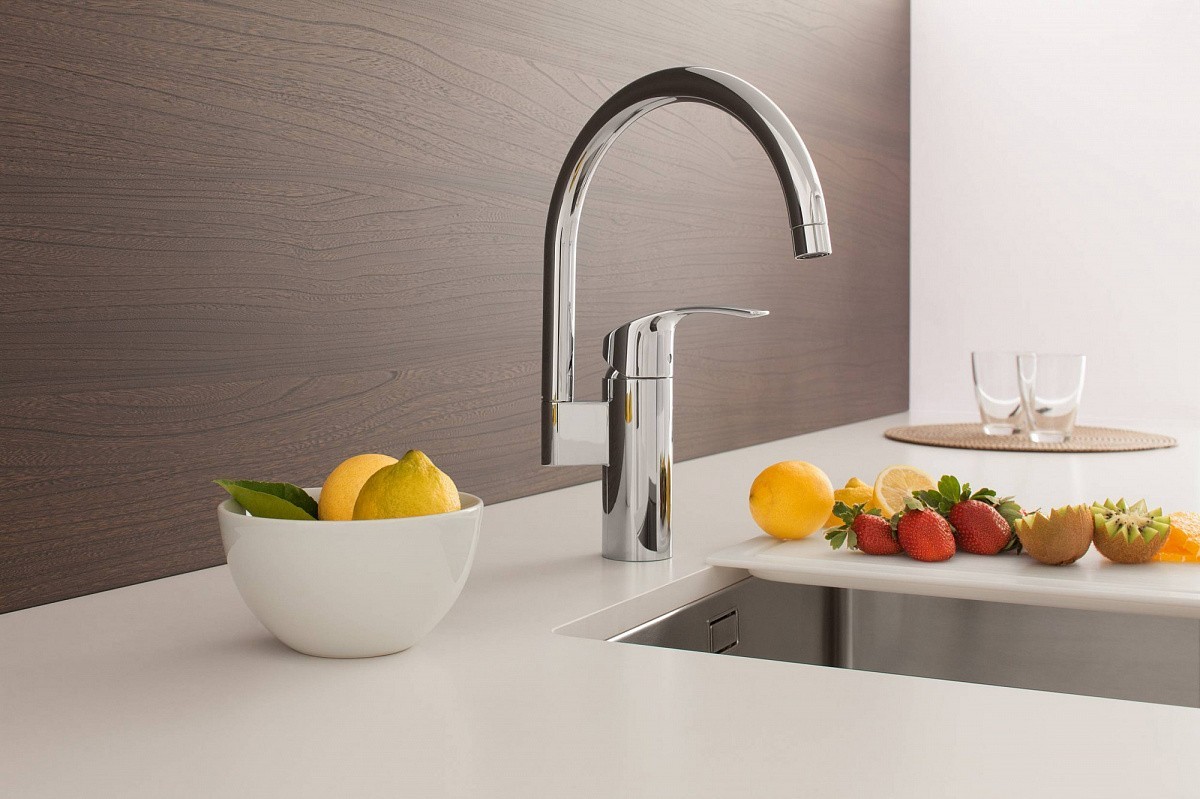 Приобрести смеситель для кухни grohe eurosmart с высоким изливом, хром 3202002