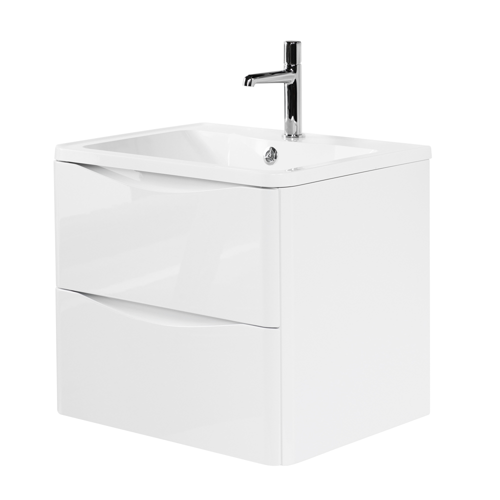 Приобрести belbagno тумба с раковиной acqua 60 см, подвесная bianco lucido, белая раковина