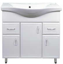 Loranto Тумба напольная с раковиной Коралл-80/2 80х85 см , белая (CS00070754)
