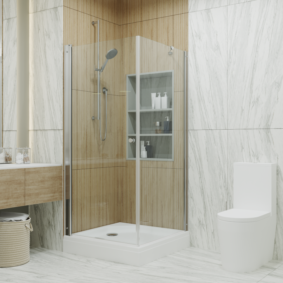 Приобрести тритон душевое ограждение форта 90х90 см, хром, прозрачное щ0000053344