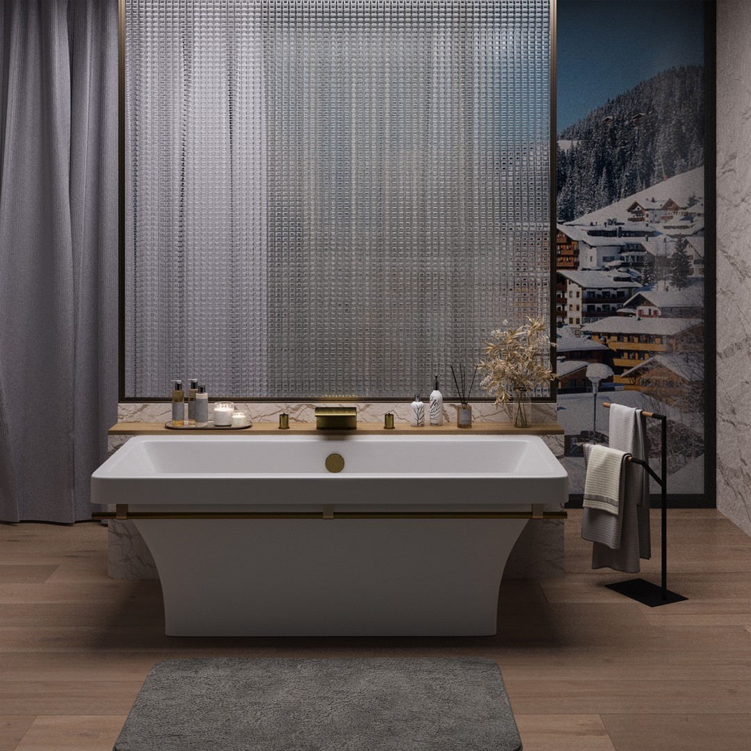 Приобрести aqua de marco отдельностоящая ванна crete 178x79см, белая\бронза 1180wbkri