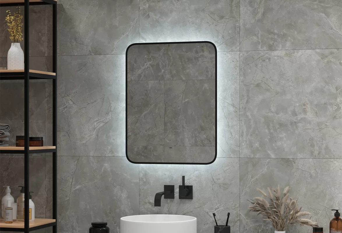 Приобрести continent зеркало с подсветкой torry 60х70 см, черное