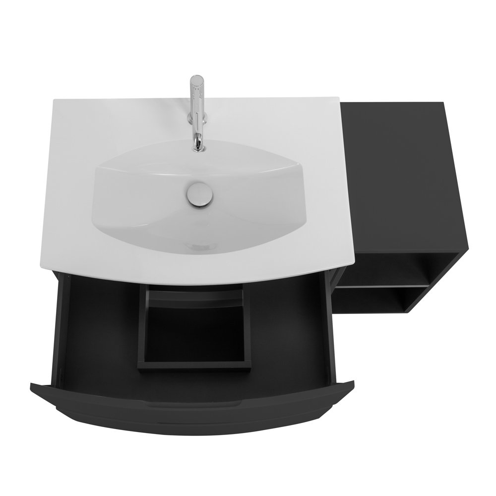 Приобрести cezares тумба подвесная с раковиной elettra 104 см grafite, литьевой мрамор, графит 55522