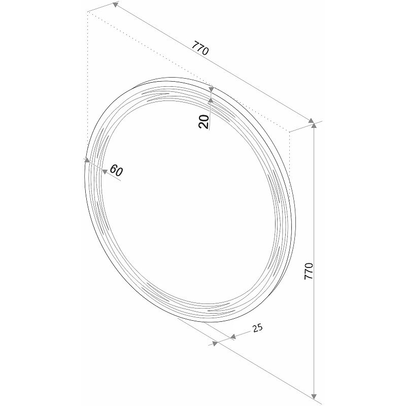 Приобрести continent зеркало с подсветкой talisman 77х77 см, сенсорный включатель, белое