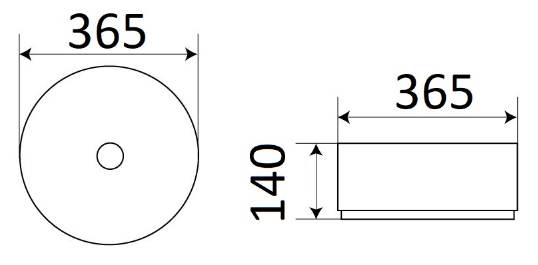 Приобрести раковина накладная ceramalux 36 см nc c1055