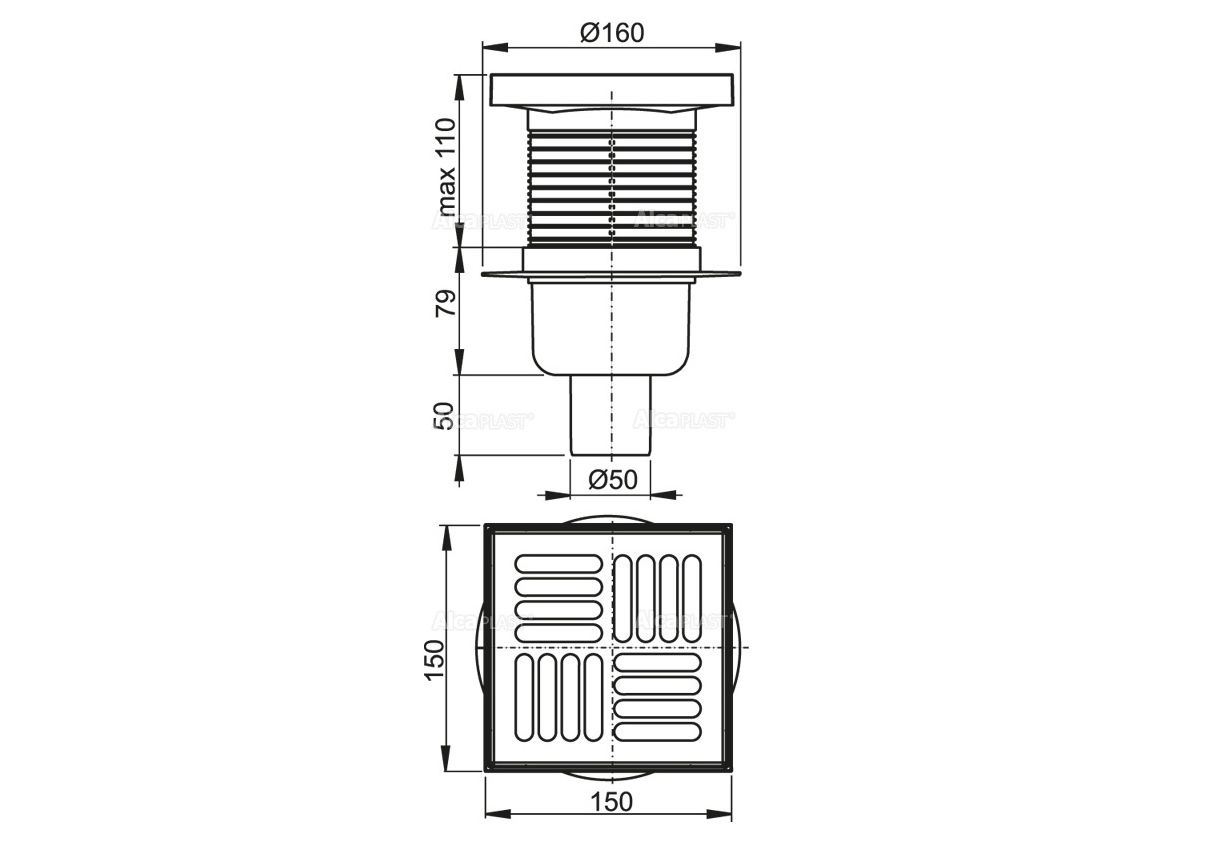 Приобрести сливной трап alcaplast apv6411
