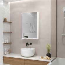 Continent Зеркало шкаф с подсветкой Filit 60х80 см, бесконтактный включатель, правосторонее, белое