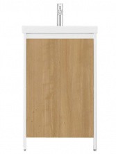 Тумба напольная с раковиной Velvex Klaufs 50 см tnKLA.50.2D-617.216, белый/дерево