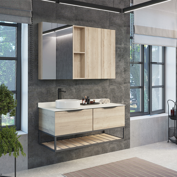 Приобрести сomforty тумба со столешницей и раковиной comforty порто-120-1 дуб дымчатый