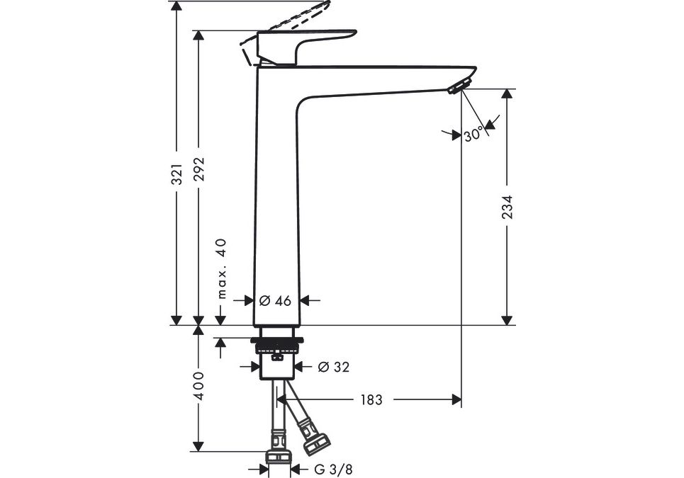 Приобрести смеситель для раковины hansgrohe talis e, хром 71717000