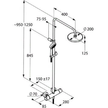 Приобрести kludi logo dual shower system с термостатом для душа, ручная лейка 3s