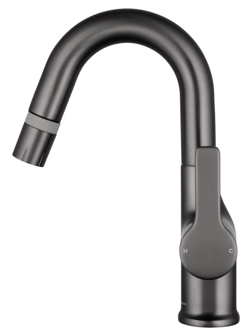 Приобрести смеситель для раковины с выдвижным изливом wonzon & woghand, темный графит (ww-fe01l212-bgg)