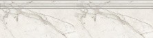 Ступень Kerranova Marble Trend 294x1200 мм, MR, Carrara / Каррара, белый