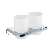 CEZARES Стакан для зубных счеиок LINER, двойной, подвесной, хром LINER-TUMDS-01