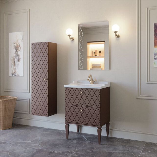 Приобрести caprigo тумба с раковиной roma 60 см, мокко