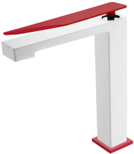Boheme Смеситель для раковины Q, высокий, белый\красный 142-WR.2