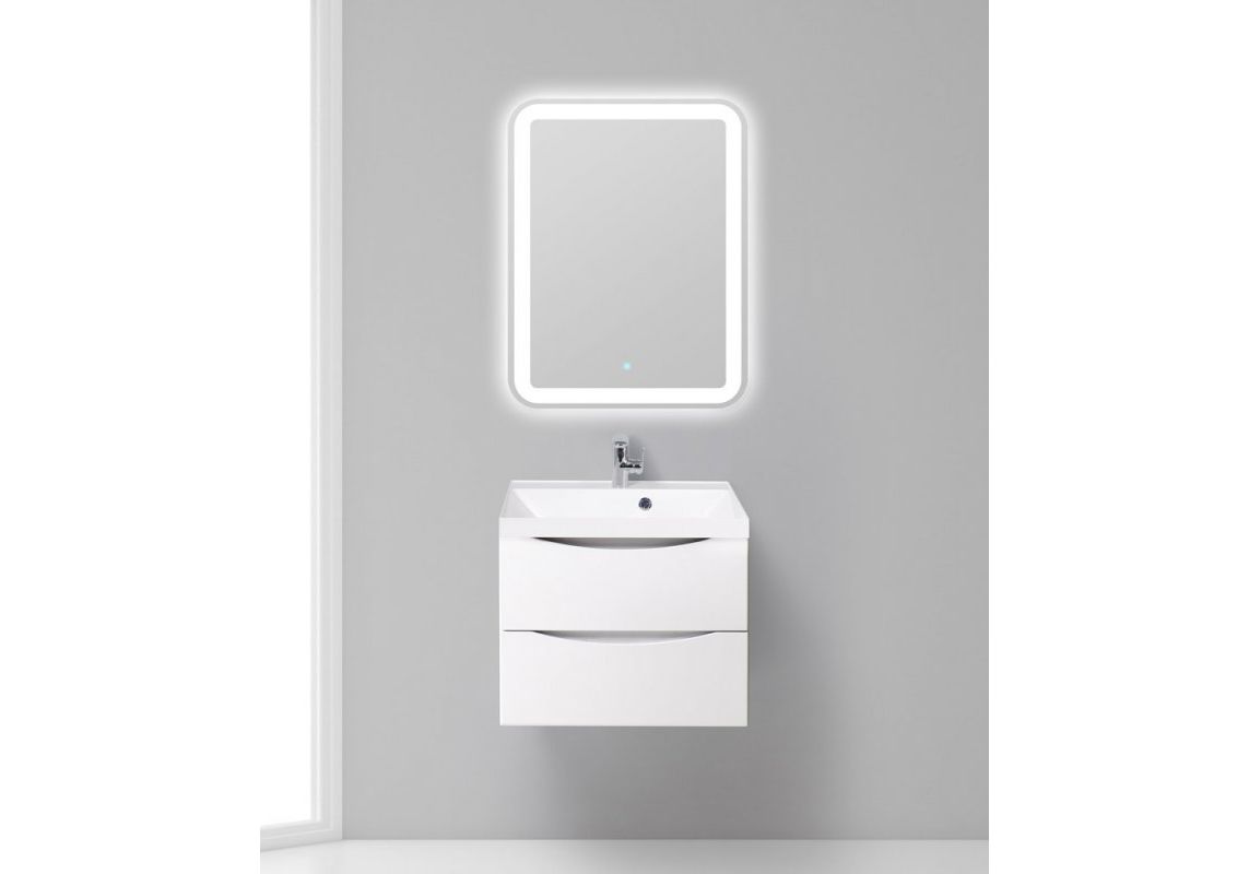 Приобрести тумба подвесная с раковиной belbagno marino-600-2c-so-bl-p 60 см, bianco lucido