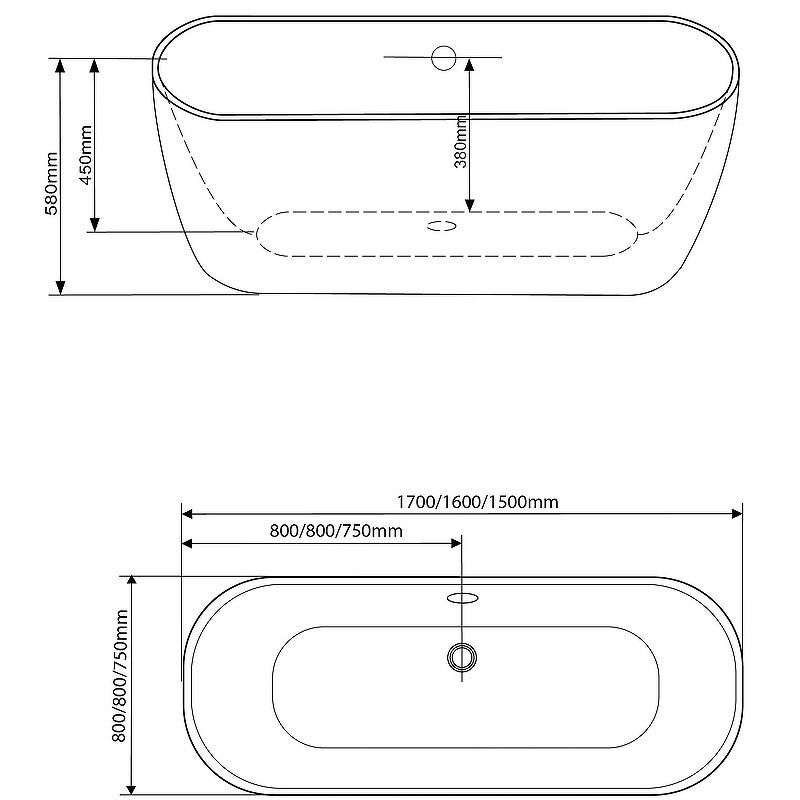 Приобрести grossman отдельностоящая ванна classic 160x80 см, черная матовая gr-2502mb