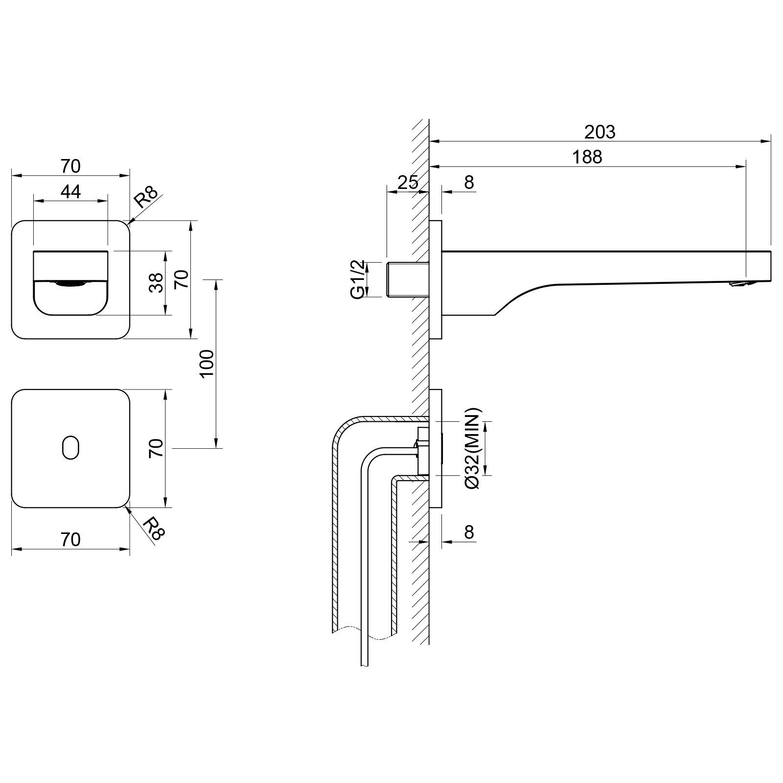 Приобрести смеситель для раковины встроенный, сенсорный timo torne 4373/03sm черный