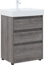 Aquanet Тумба с раковиной Nova Lite 60 см, дуб рошелье (3 ящика)