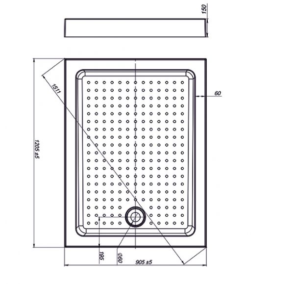 Приобрести поддон акриловый sole open/quadro 120х90 см