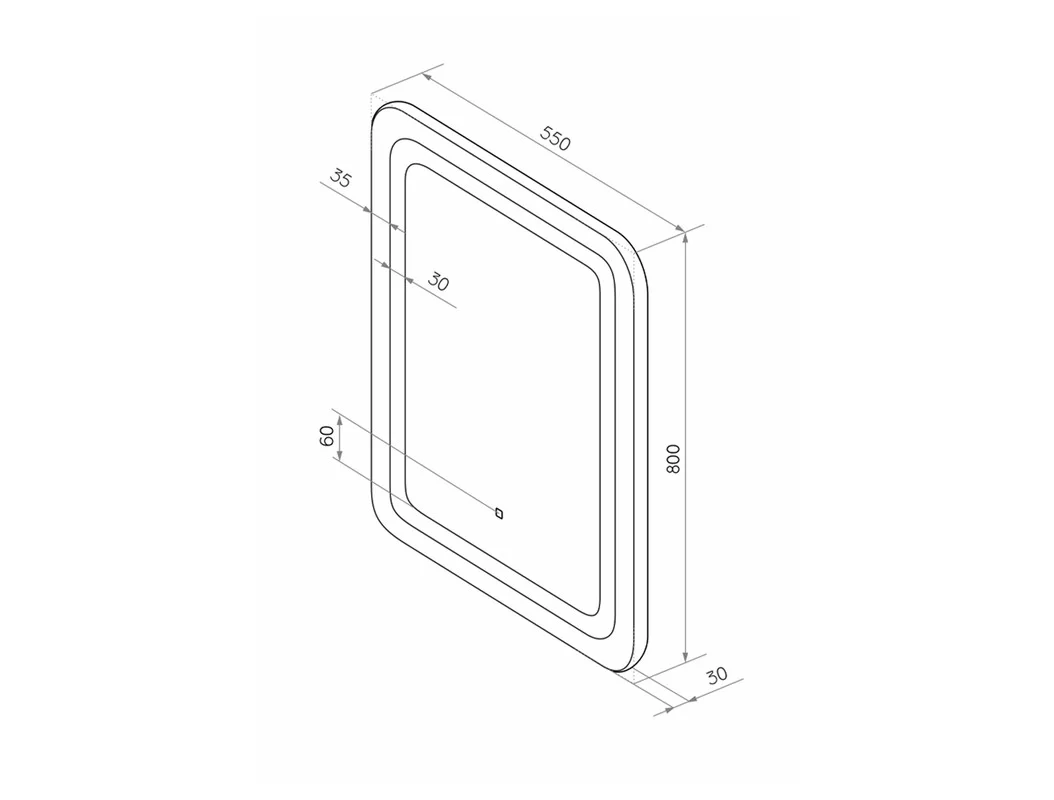Приобрести continent зеркало с подсветкой lucia 55х80 см, белое