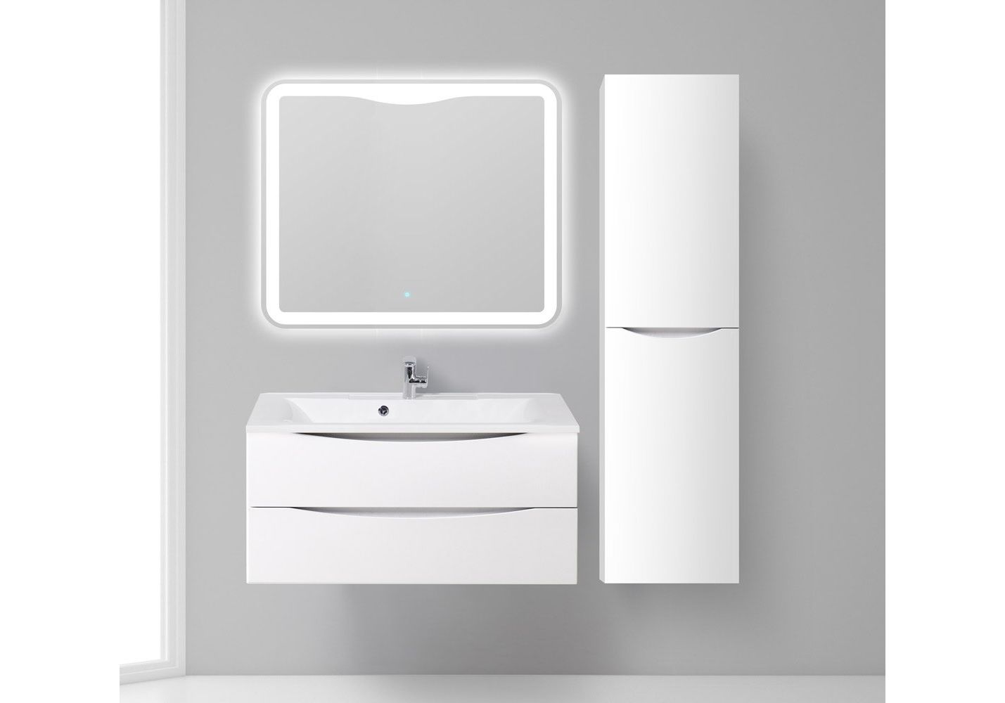 Приобрести пенал подвесной belbagno fly-marino-1500-2a-sc-bo-p-r 40 см, правый, bianco opaco