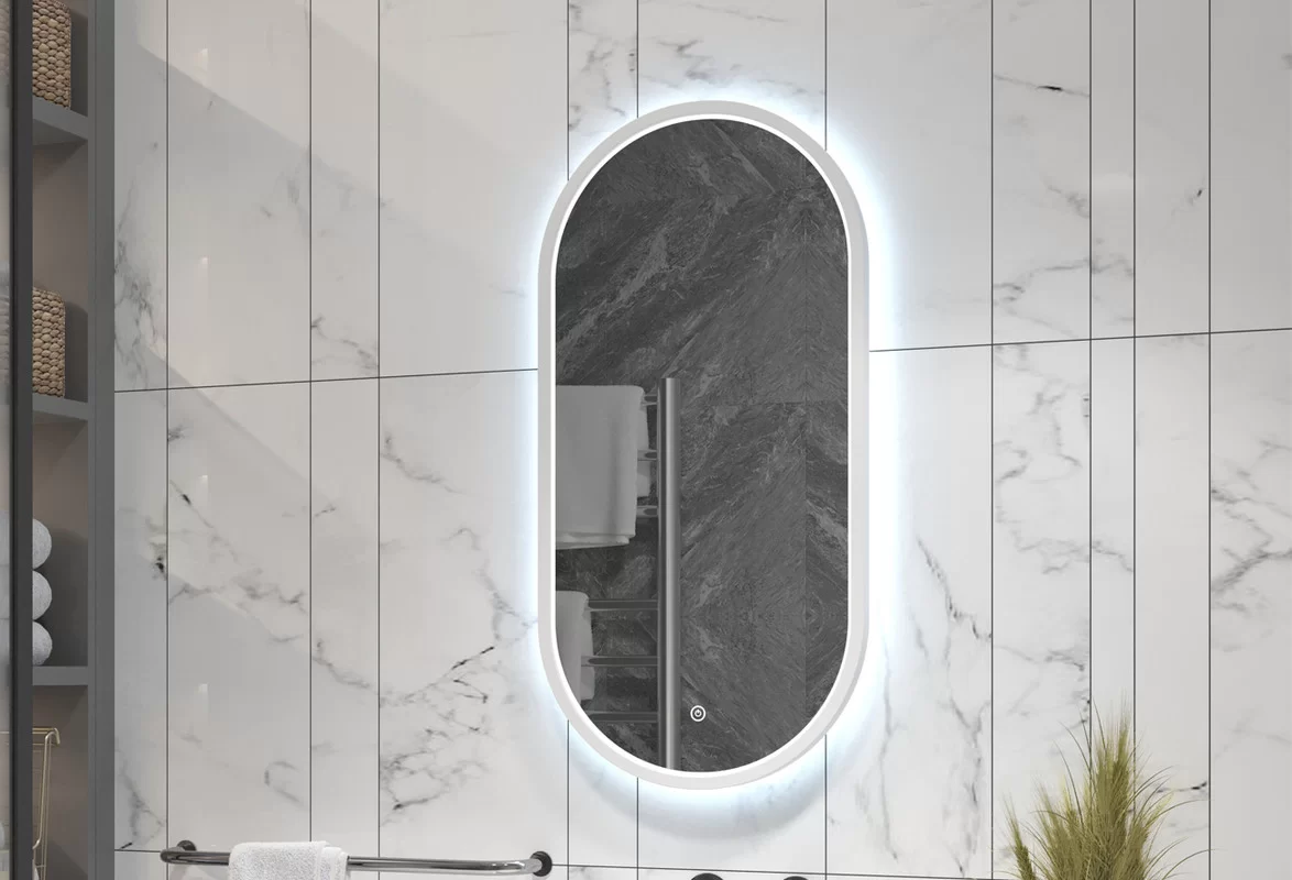 Приобрести continent зеркало с подсветкой delia white 40х80 см, белое