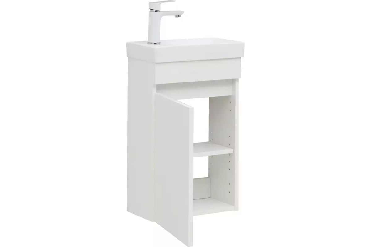 Приобрести aquanet тумба с раковиной вега 40 см, белая