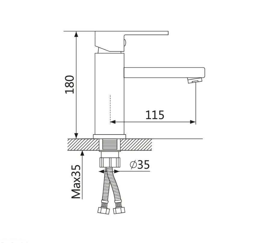 Приобрести cмеситель для раковины vieir gunzi, v113512g графит