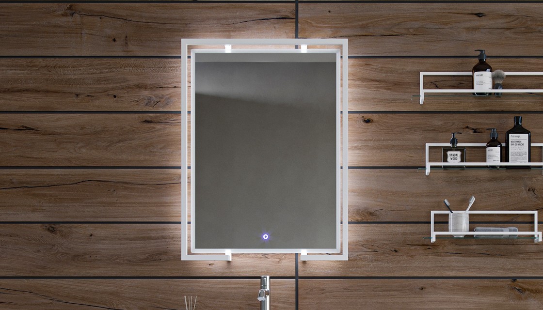 Приобрести зеркало velvex klaufs gelou 60 см с подсветкой, сенсорное включение zkgel.60-21.58, белое