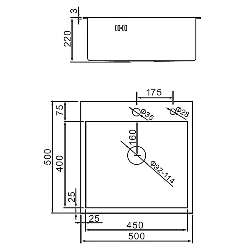 Приобрести gerhans кухонная мойка 50х50 см, графит\декор