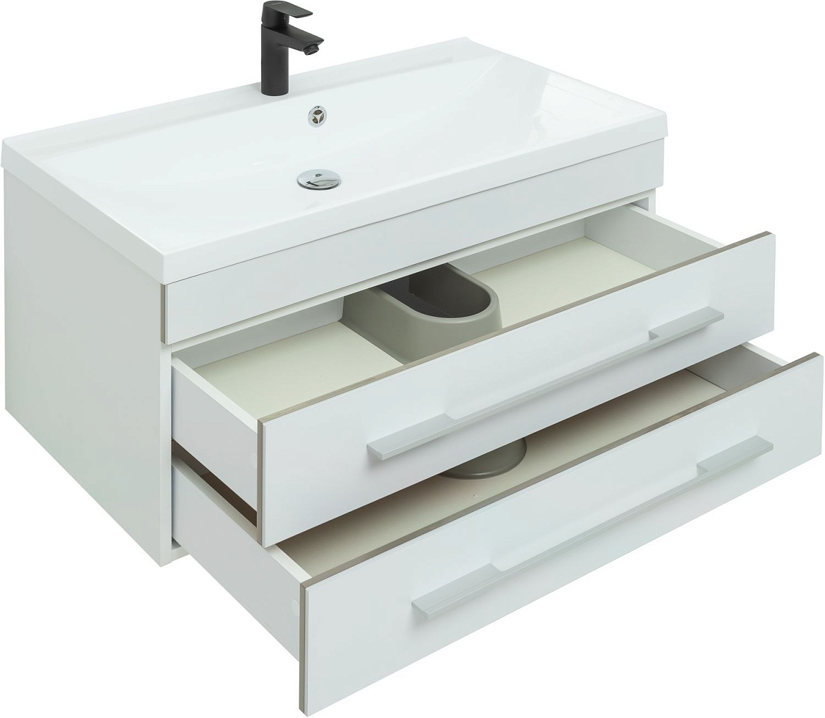 Приобрести aquanet тумба с раковиной верона 90 см, белая (подвесная 2 ящика)