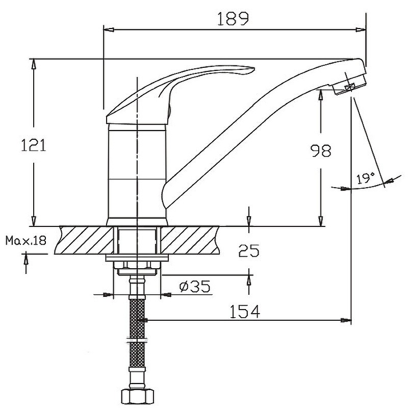 Приобрести haiba смеситель для кухни 121 мм, хром hb-4536-2