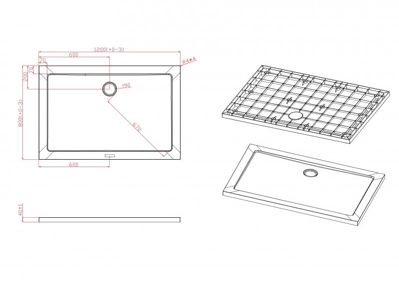 Приобрести cezares поддон из стеклокомпозита tray 120х80см tray-m-ah-120/80-35-w