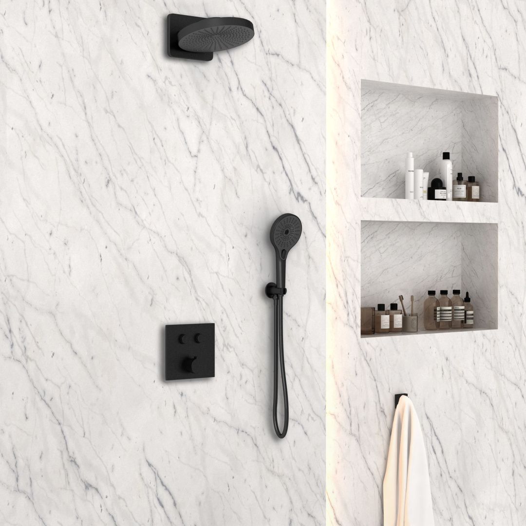 Приобрести vincea встраиваемая душевая система , черная матовая vsfw-4212mb