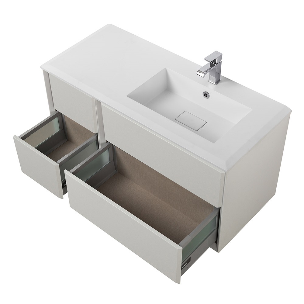 Приобрести cezares тумба подвесная с раковиной bellagio 106 см bianco opaco, правосторонняя, белая матовая 54714