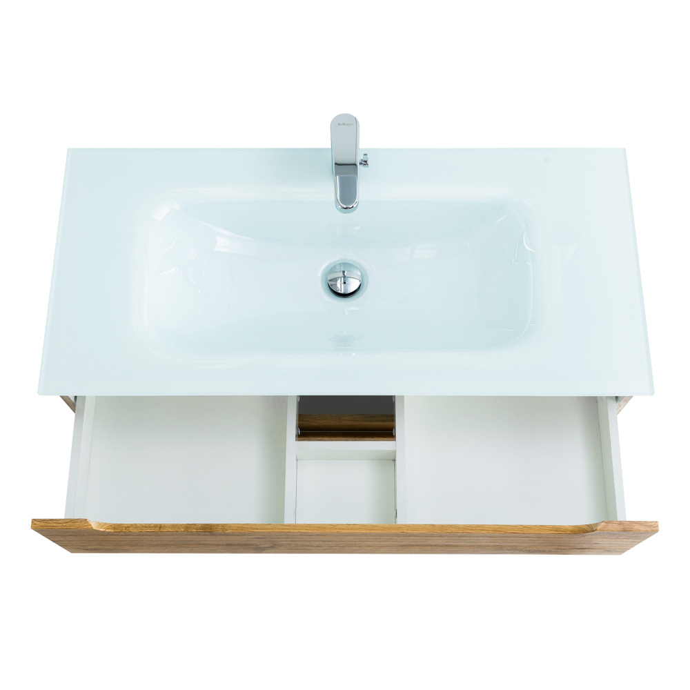 Приобрести belbagno тумба с раковиной etna-h60 100 см, подвесная rovere nature, стеклянная раковина