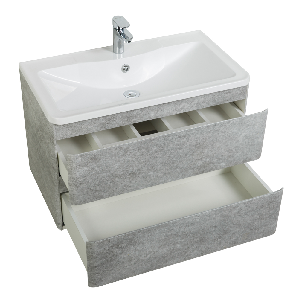 Приобрести belbagno тумба с раковиной albano 90 см, подвесная cemento verona grigio, белая раковина