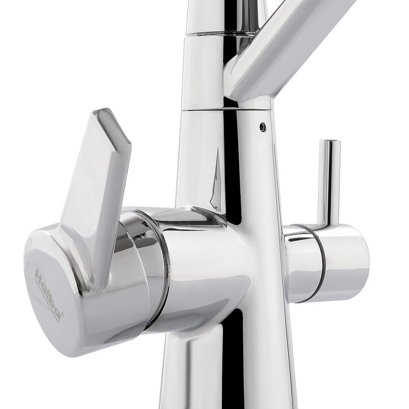 Приобрести haiba смеситель для кухни 444 мм, гибкий излив, черный\хром hb-76855