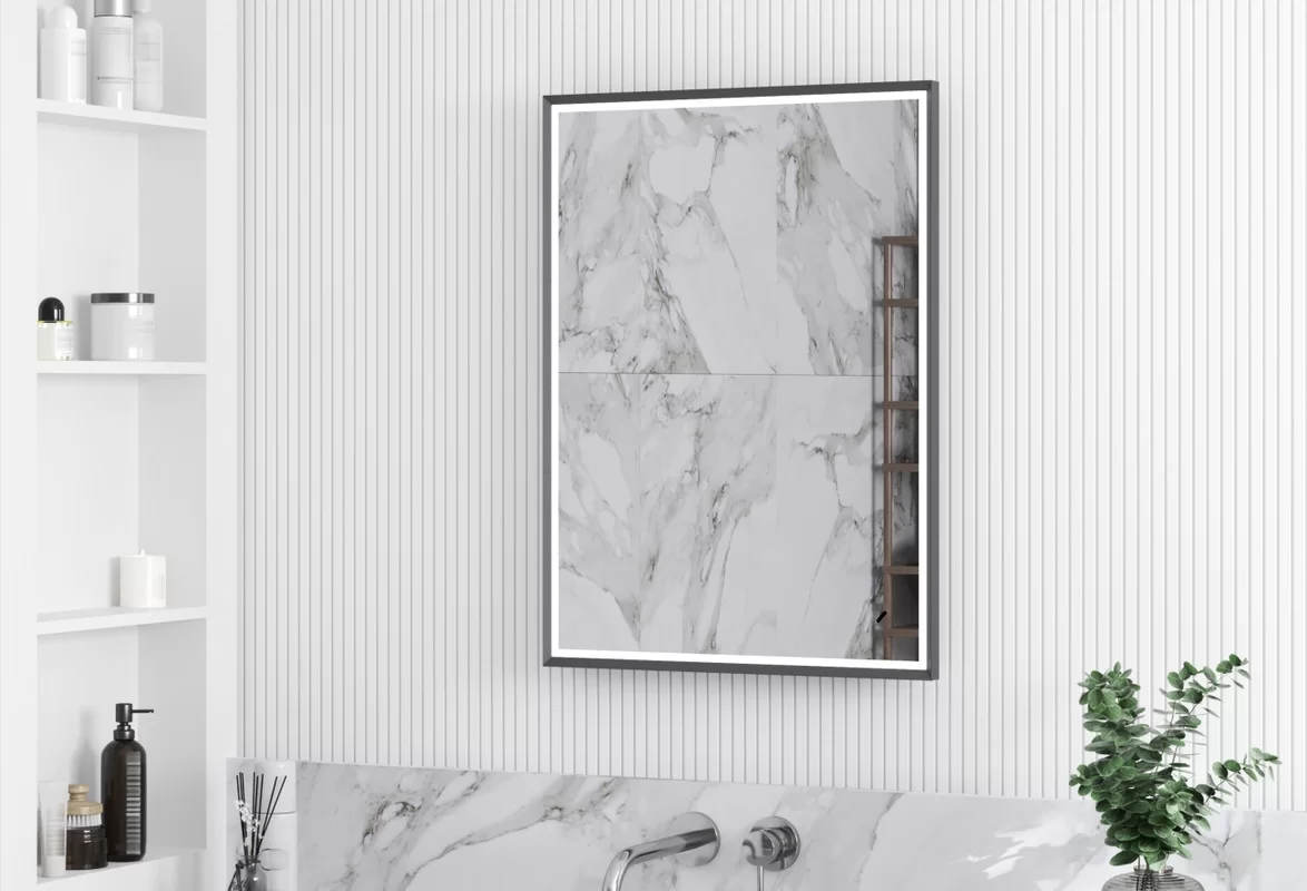 Приобрести continent зеркало с подсветкой stage грэймуар 60х80 см, серый муар