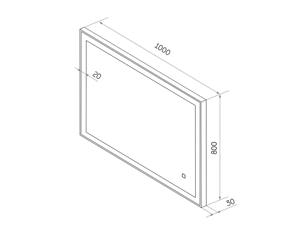 Приобрести continent зеркало с подсветкой solid black 100х80 см, черное