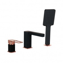 IDDIS Смеситель на борт ванны Slide, 3 -отверстия, черный матовый\бронза SLIBG30i07